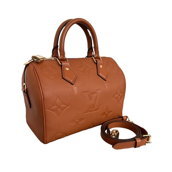 Louis Vuitton Handbags - RARE Louis Vuitton Speedy 25 Bandoliere Cognac Handbag Giant Monogram